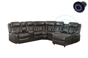 Champion Brown (LED/BLUETOOTH SPEAKERS) Reclining Sectional