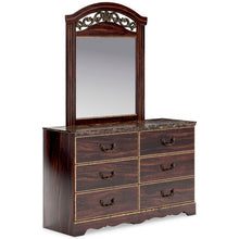 Load image into Gallery viewer, 2 Tone Glossy Reddish/Brown Finish Bedroom Set  B1055