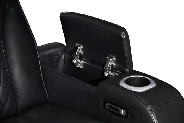 Dubai Black POWER/LED/BLUETOOTH SPEAKERS 3pc Reclining Set