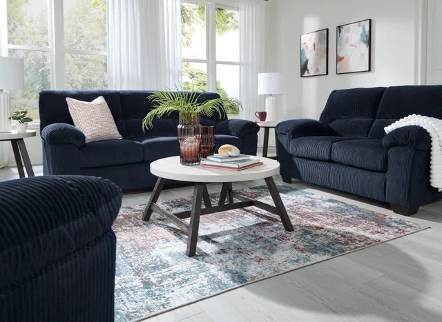 SimpleJoy Navy Sofa and Loveseat 24205
