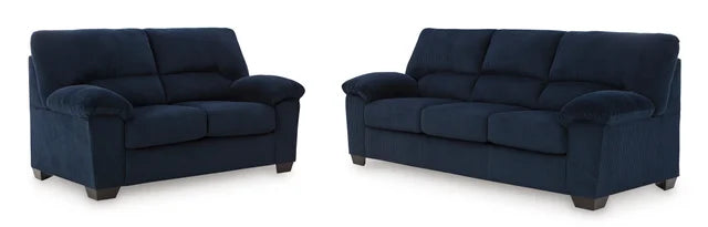 SimpleJoy Navy Sofa and Loveseat 24205