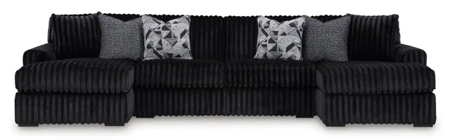 Midnight-Madness Onyx 3pc Double Chaise | 98103