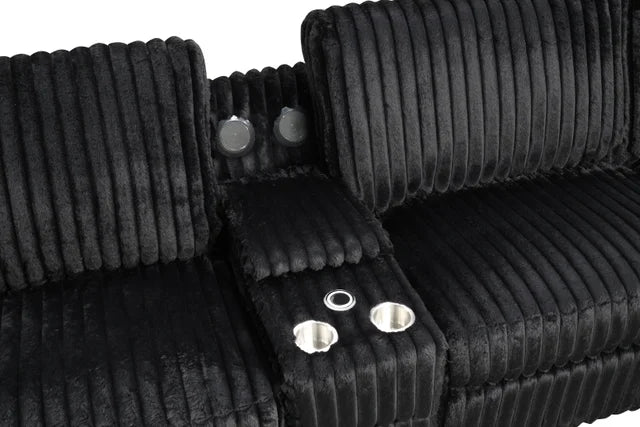 Amelia Black POWER/BLUETOOTH SPEAKERS Reclining Sectional
