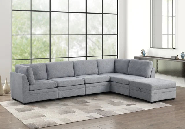 Sam Grey 6pc Modular Sectional