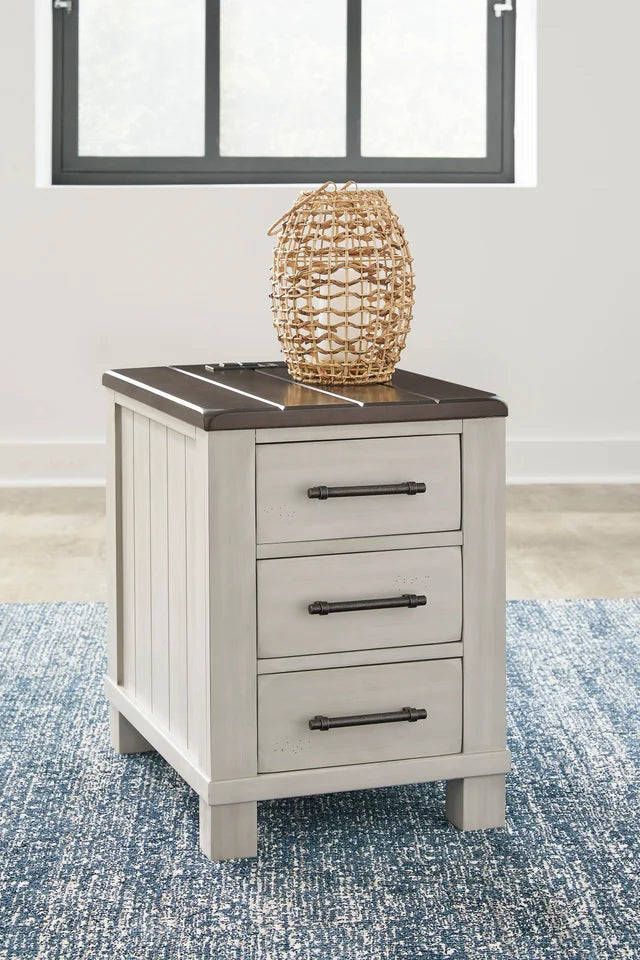 Darborn Gray/Brown Lift-top Coffee Table and 2 Chairside End Tables T796