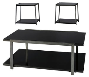 Rollynx Black 3pc Coffee Table Set T326