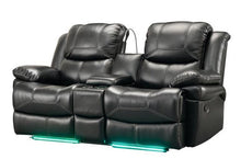 Load image into Gallery viewer, Starship Black LED Reclining Sofa and Loveseat