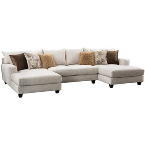 6000 Beige Fabric Sectional without Ottoman