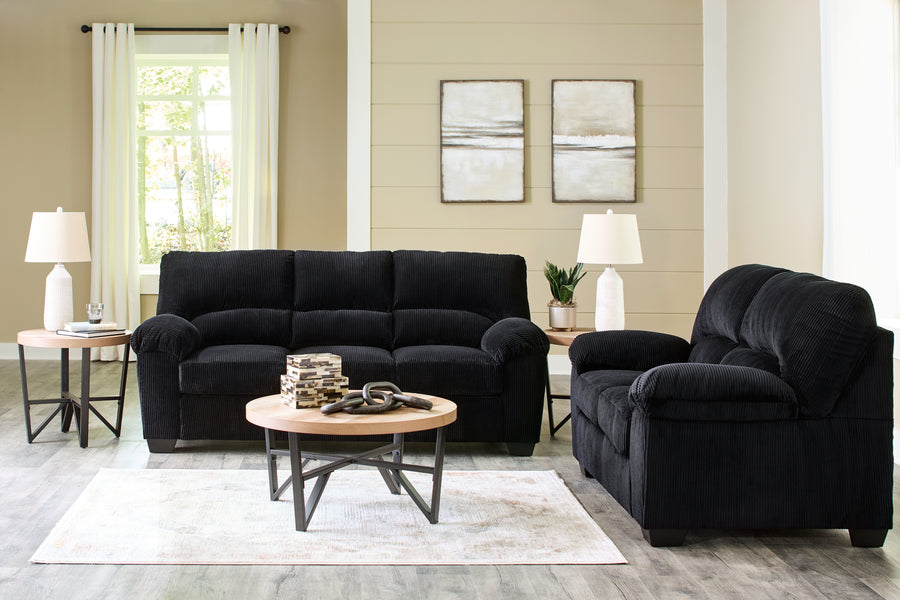 SimpleJoy Onyx Sofa and Loveseat 24203