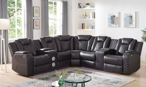 Spaceship Espresso (POWER/LED/BLUETOOTH SPEAKERS) Reclining Sectional