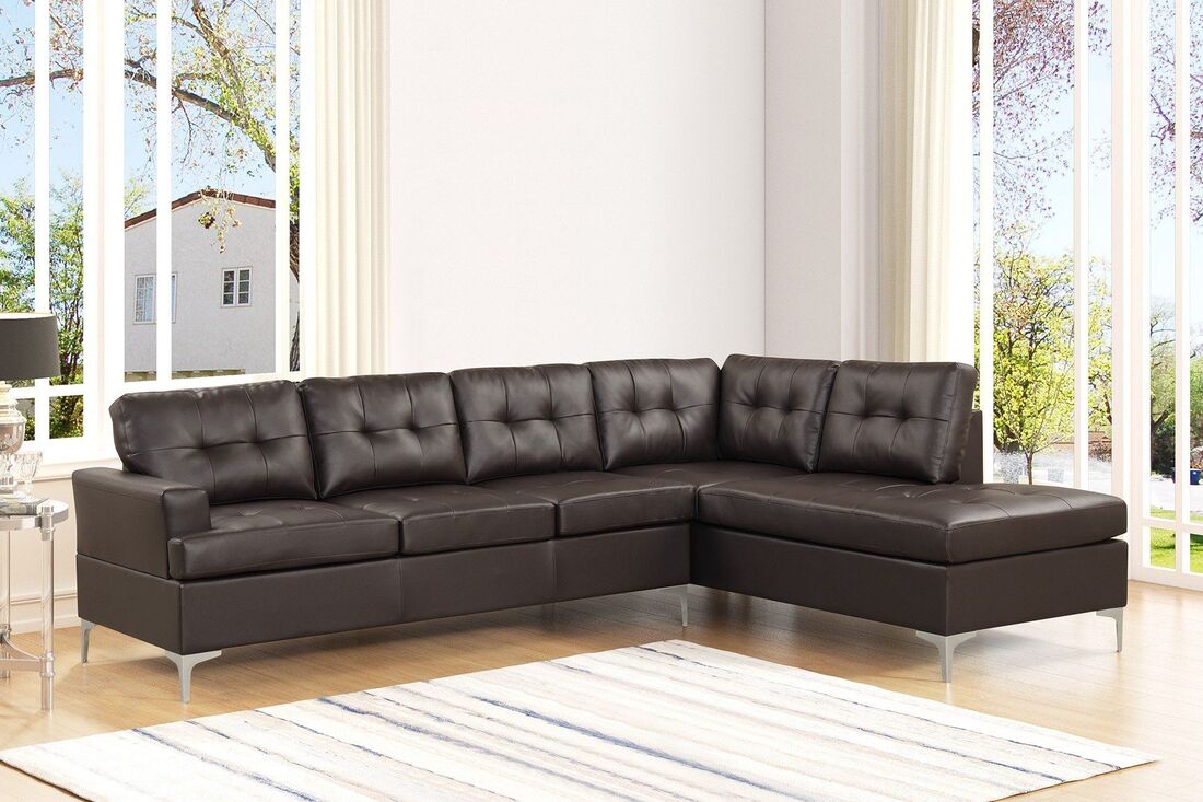 Vintage Espresso Faux Leather Sectional