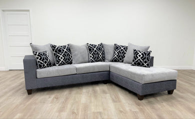Monroe 2 Tone Grey Fabric Sectional Sofa 110