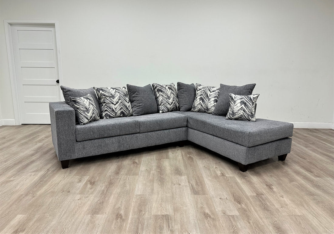 Charcoal Thick Fabric Sectional 110
