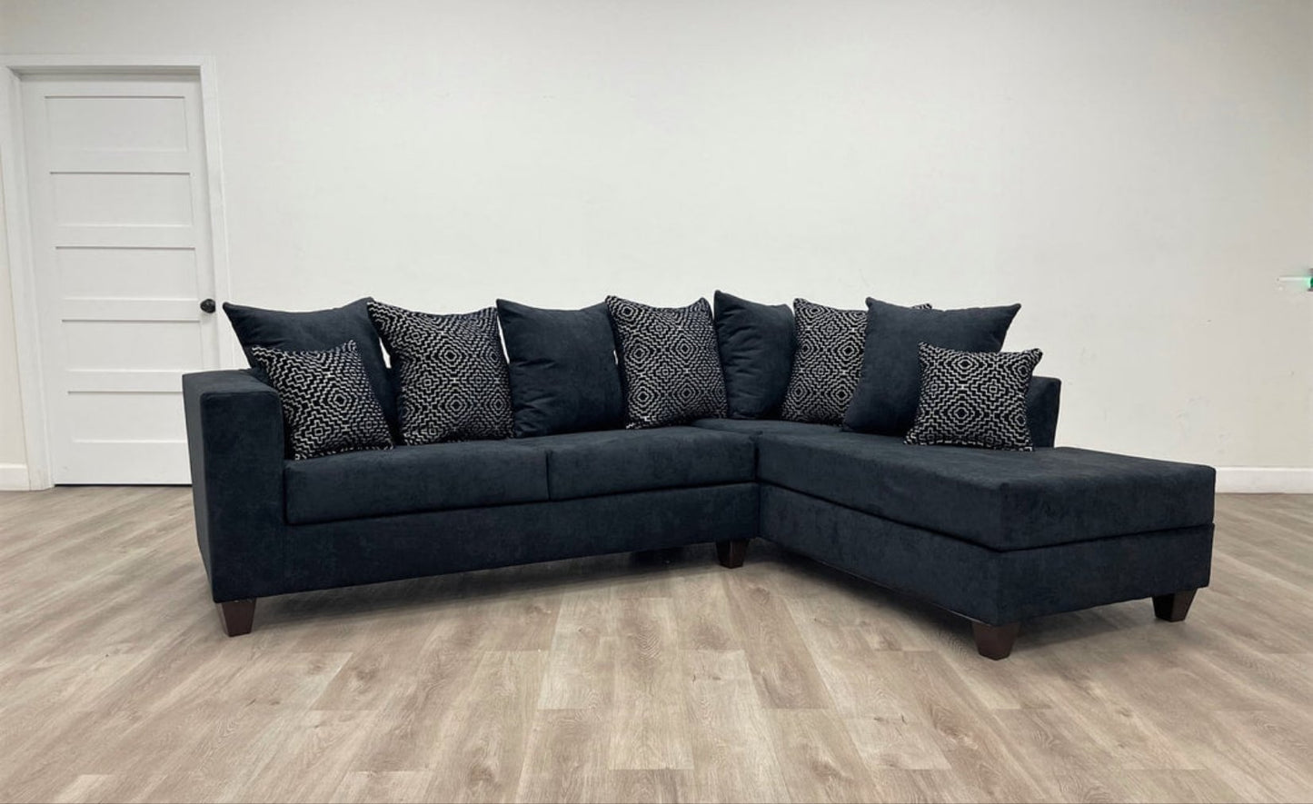 Hollywood Black Fabric Sectional 110