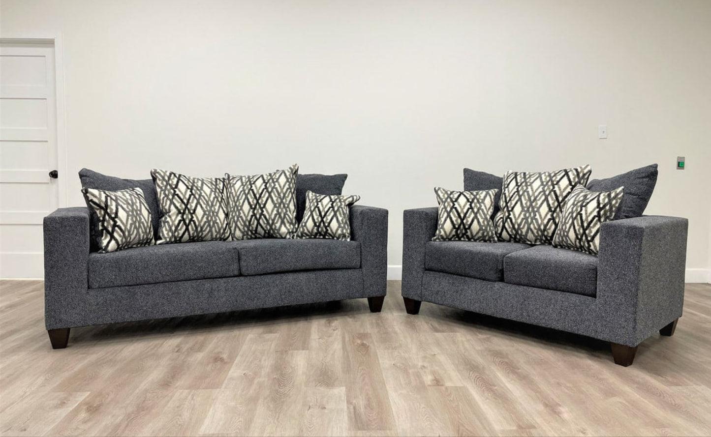 Steel Fabric Sofa and Loveseat 110