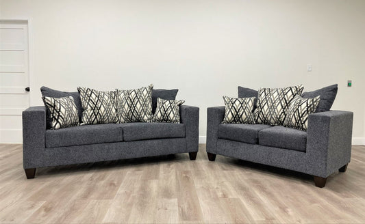 Steel Fabric Sofa and Loveseat 110