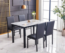 Load image into Gallery viewer, Aiden White/Black 5pc Rectangular Dining Set 1217