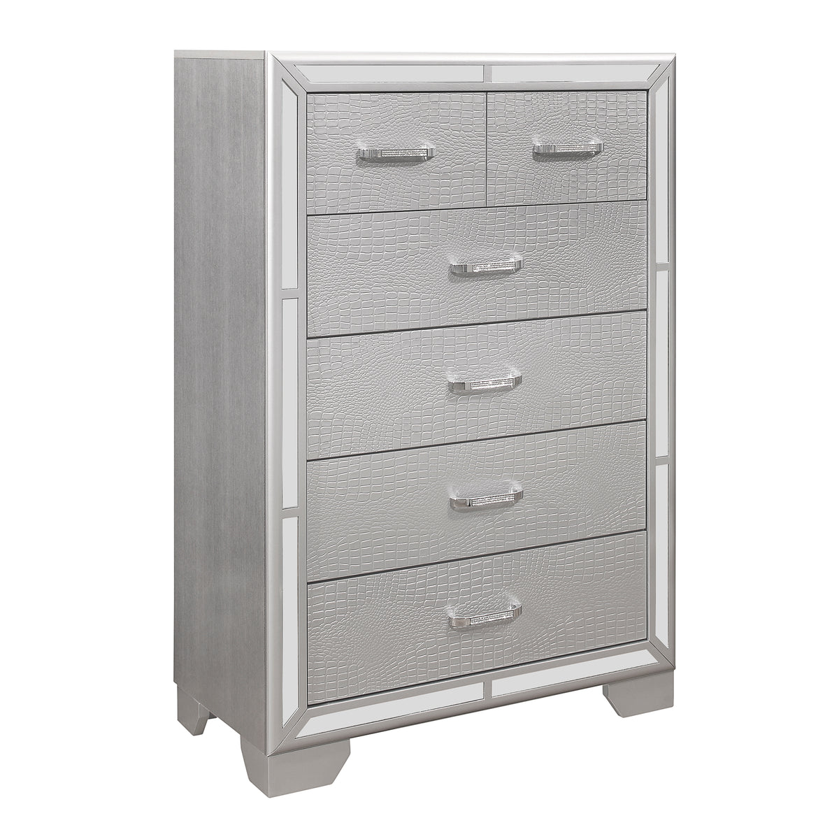 Aveline Silver LED Upholstered Panel Bedroom Set 1428