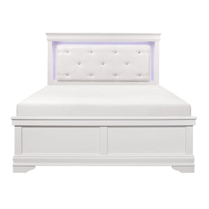 Lana White LED Upholstered Panel Youth Bedroom  Set 1556