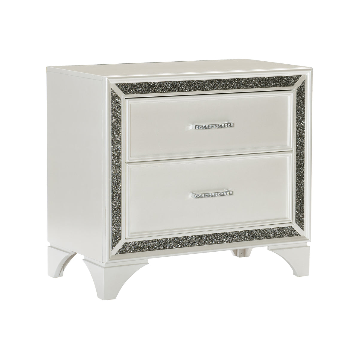 Salon LED White Pearlescent Bedroom Set 1572