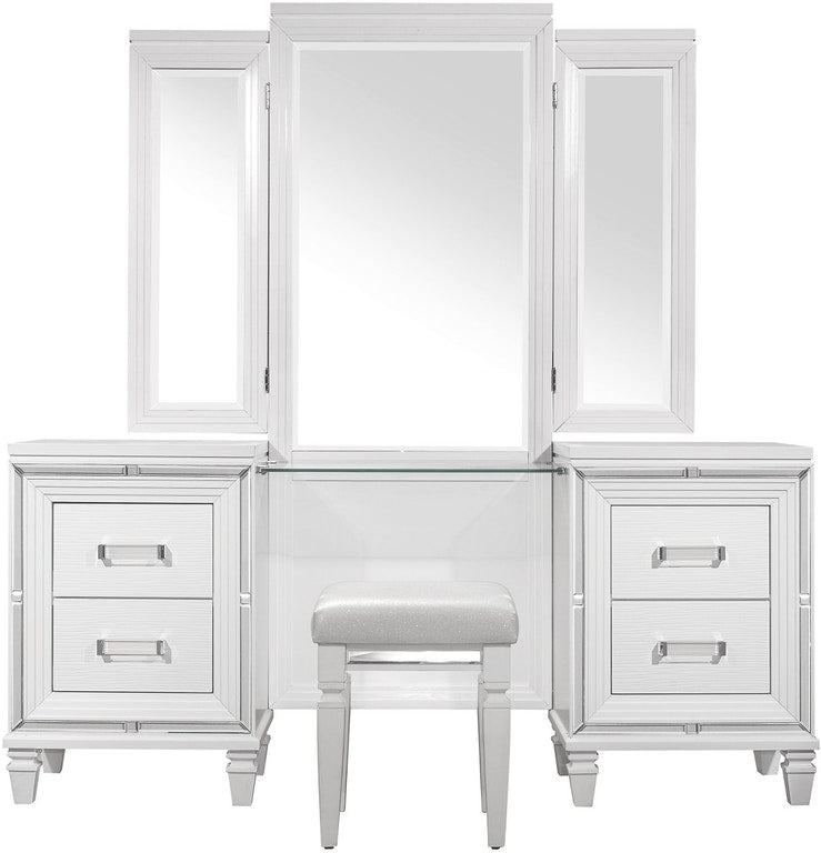 Tamsin White Vanity Set with Stool 1616