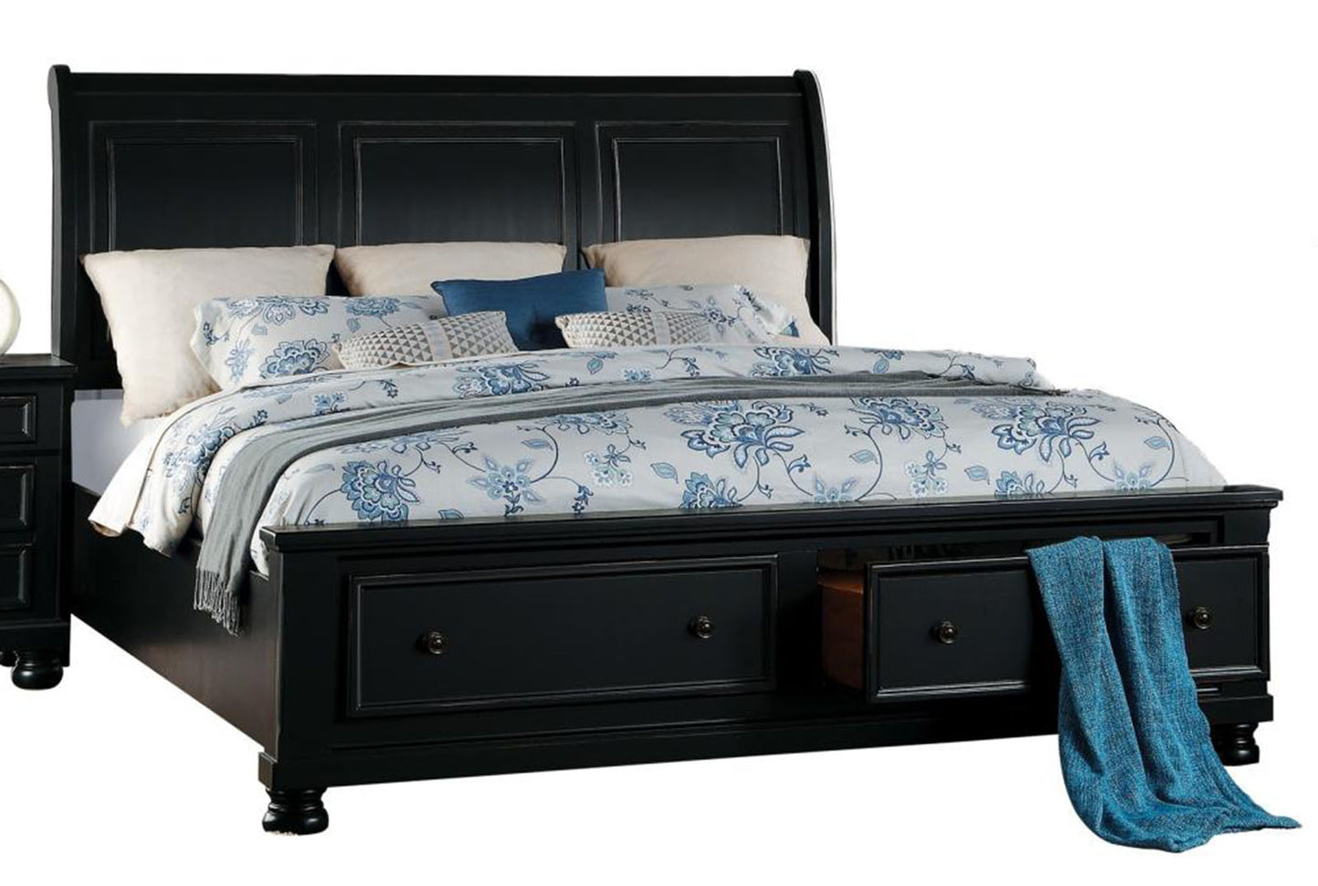 Laurelin Black Storage Bedroom Set 1714 - Harwin Furniture