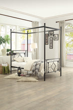 Load image into Gallery viewer, Hosta Black Twin Metal Canopy Platform Bed | 1758