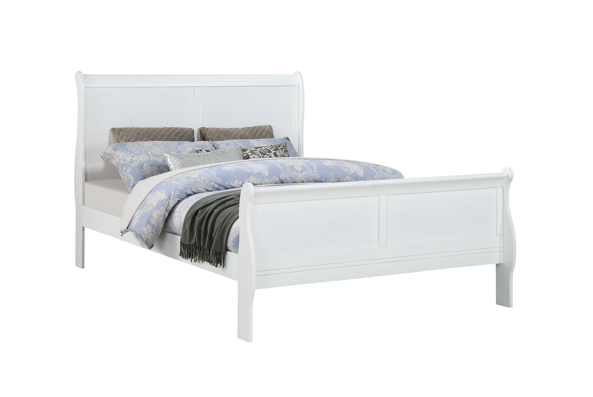 Louis Philip White Sleigh Bedroom Set B3650 - Harwin Furniture