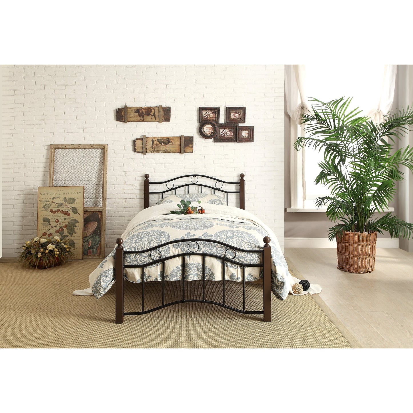 Averny Black/Brown Twin Metal Platform Bed | 2020