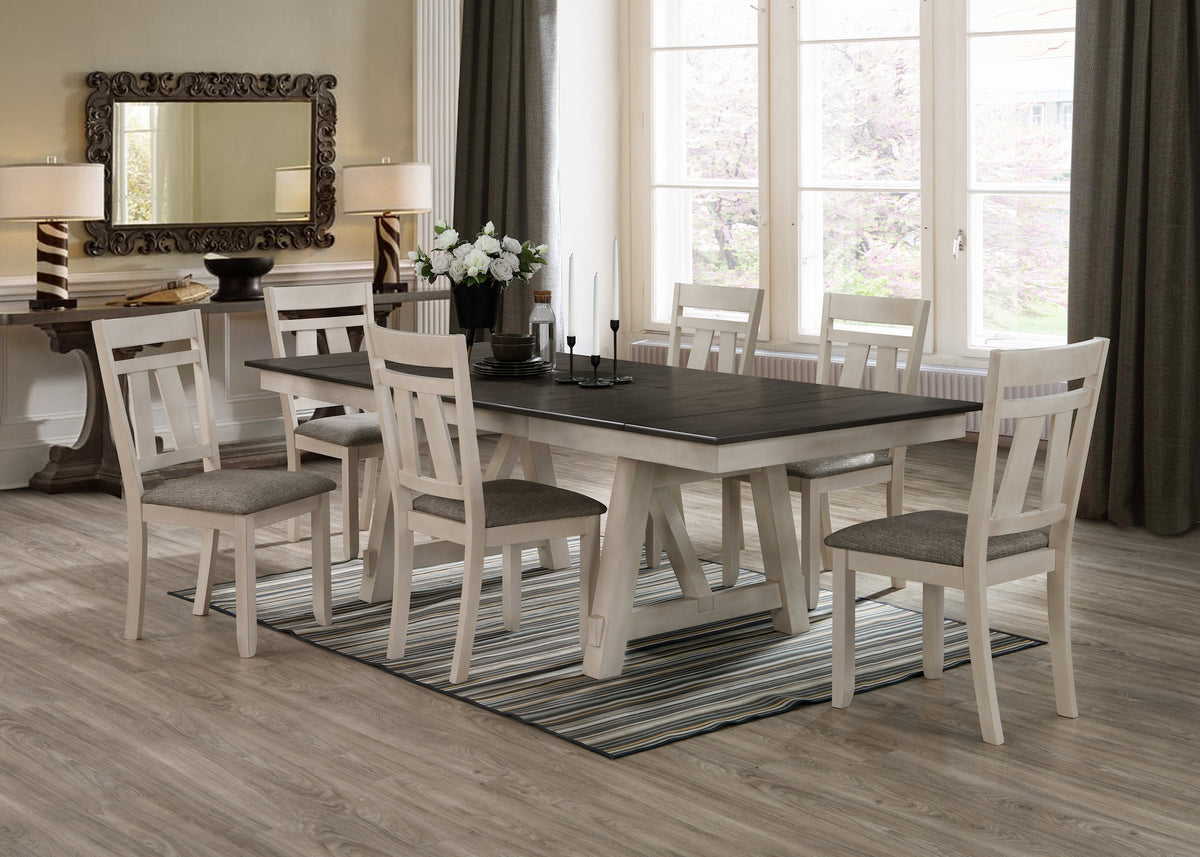 Maribelle Chalk/Gray Extendable Dining Set 2158CG