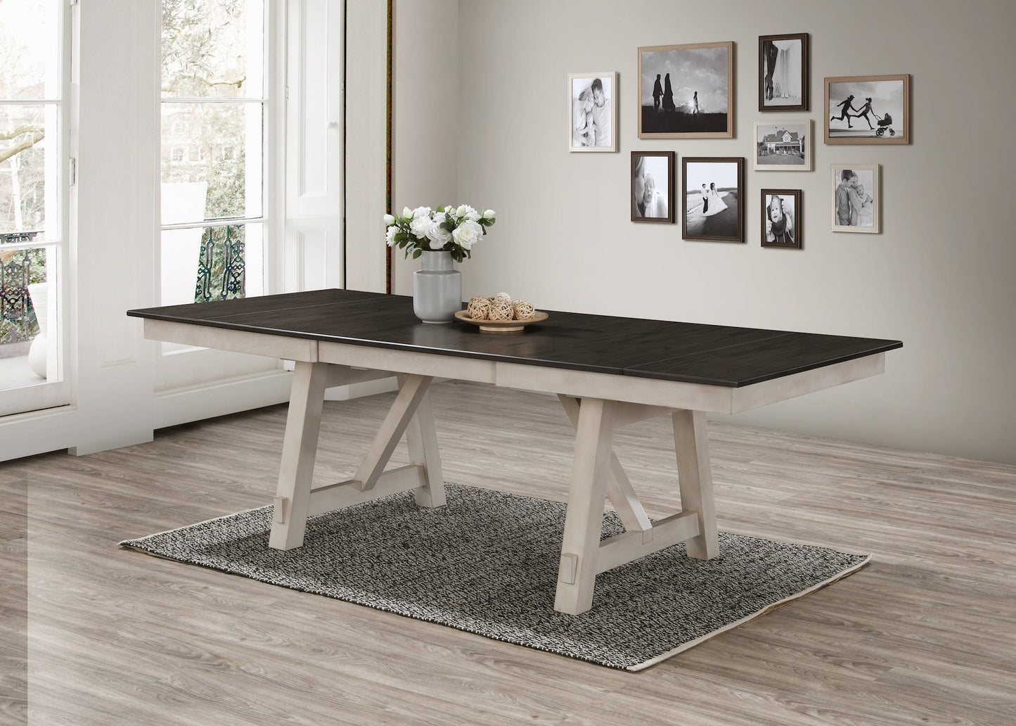 Maribelle Chalk/Gray Extendable Dining Set 2158CG