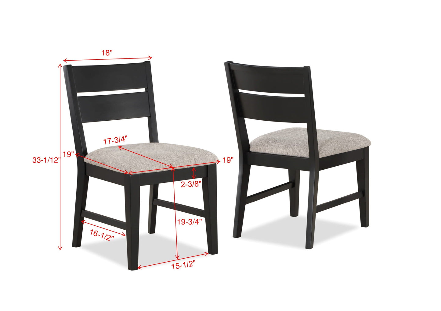Mathis Black/Gray Round Dining Set 2212