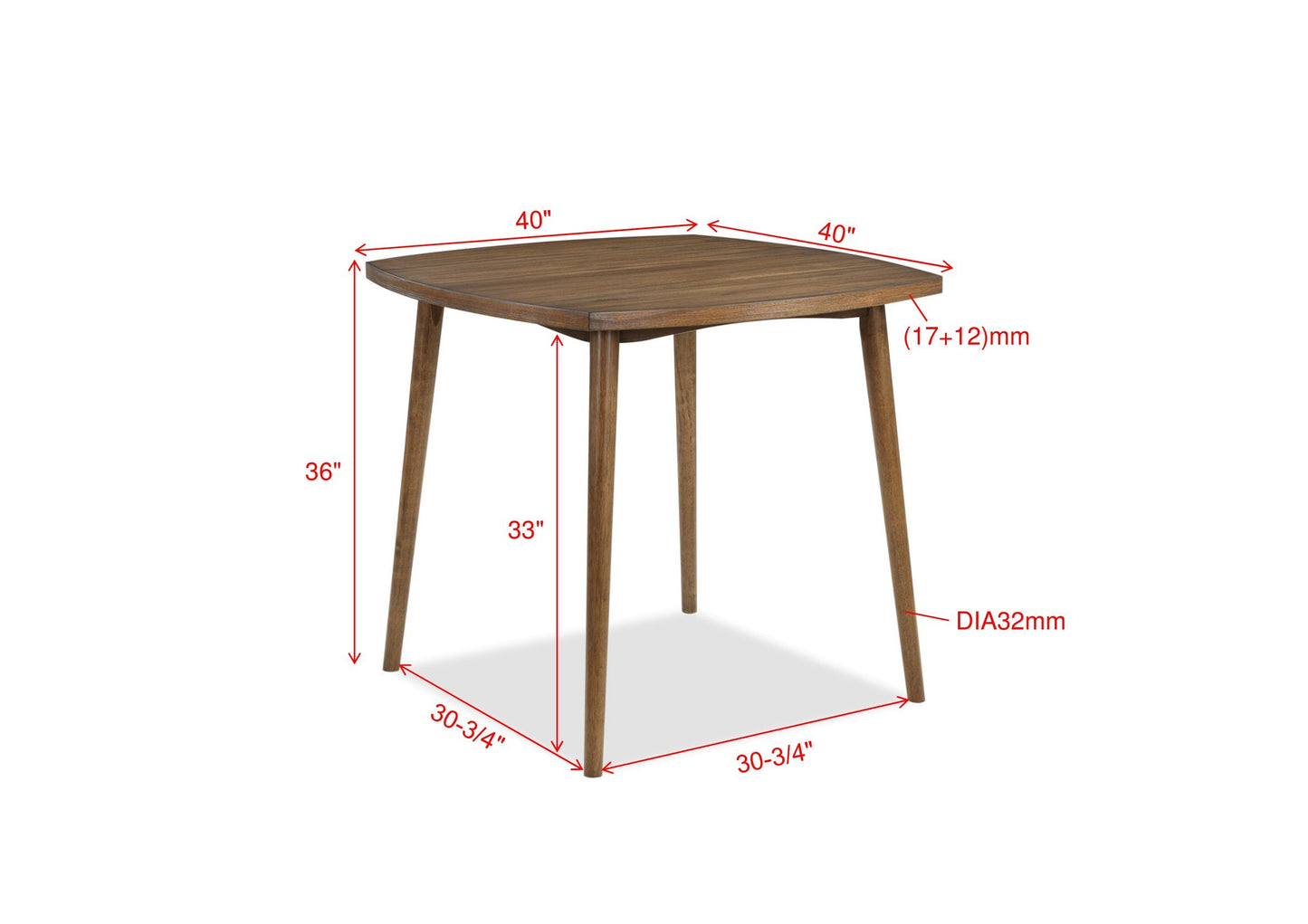 Weldon Brown Square Counter Height Set 2214
