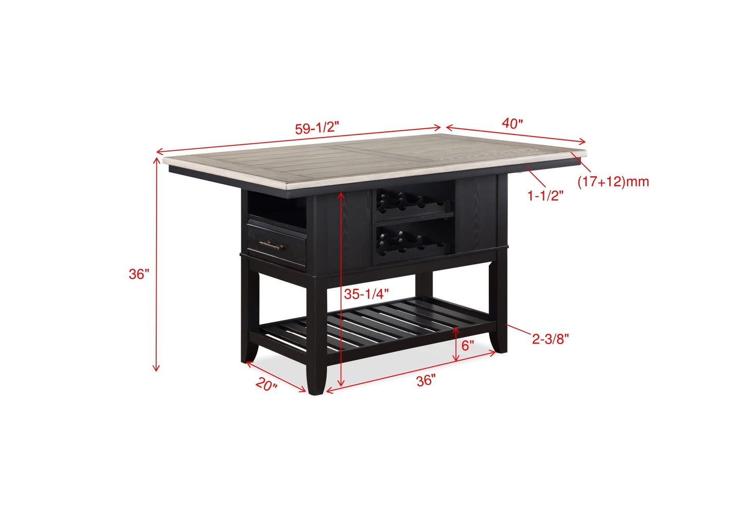 Frey Black/Gray Counter Height Set 2716