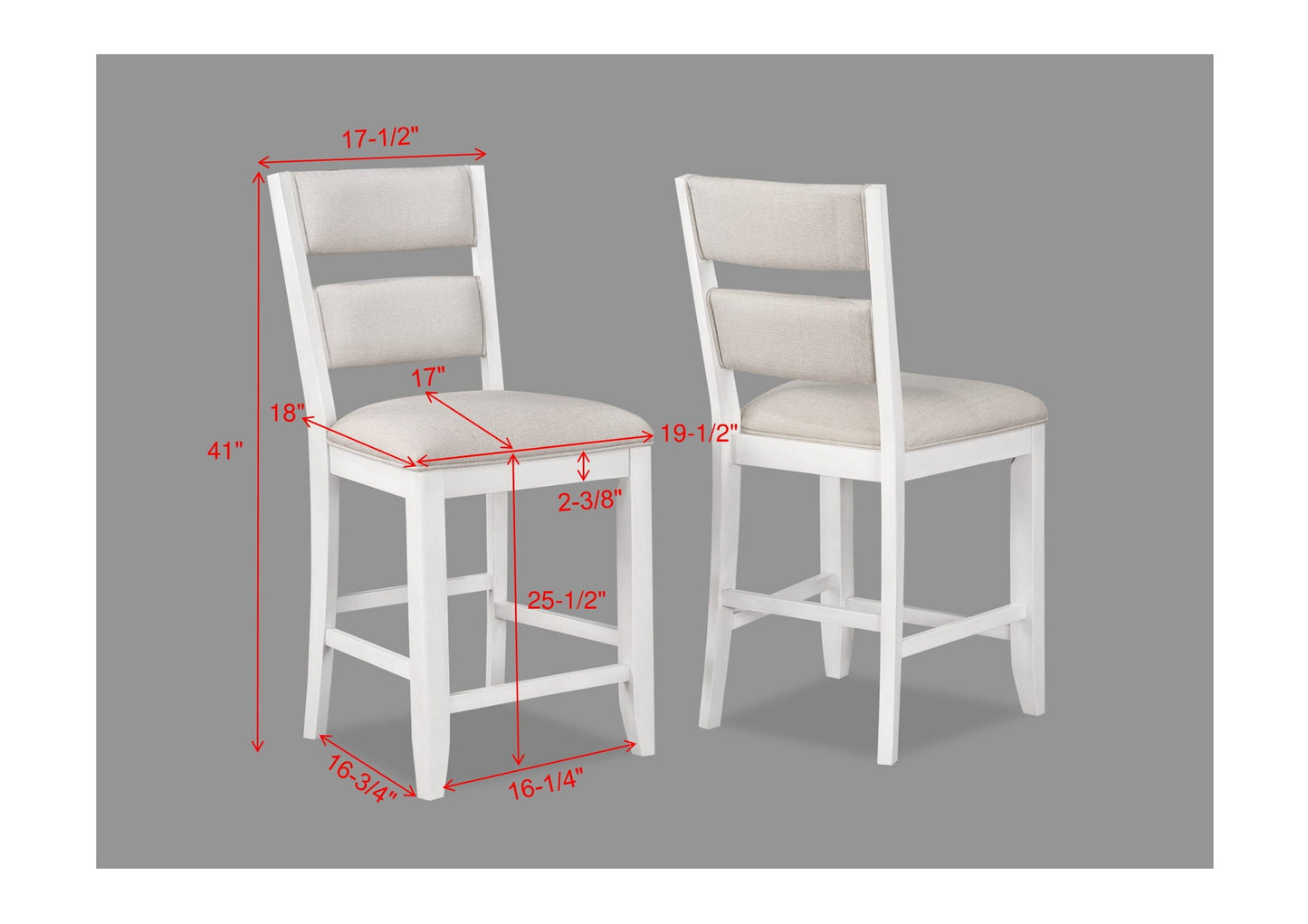 Wendy White Counter Height Set 2717