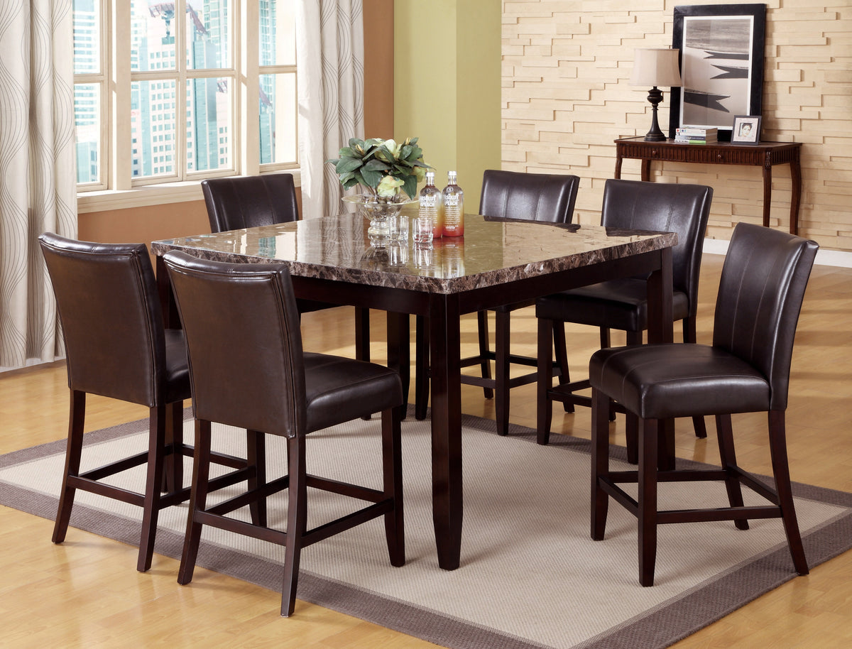Ferrara Brown Faux Marble Counter Height Set | 2721