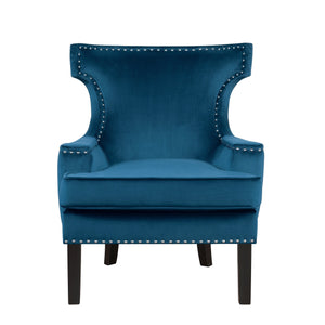 Lapis Blue Velvet Accent Chair 1190