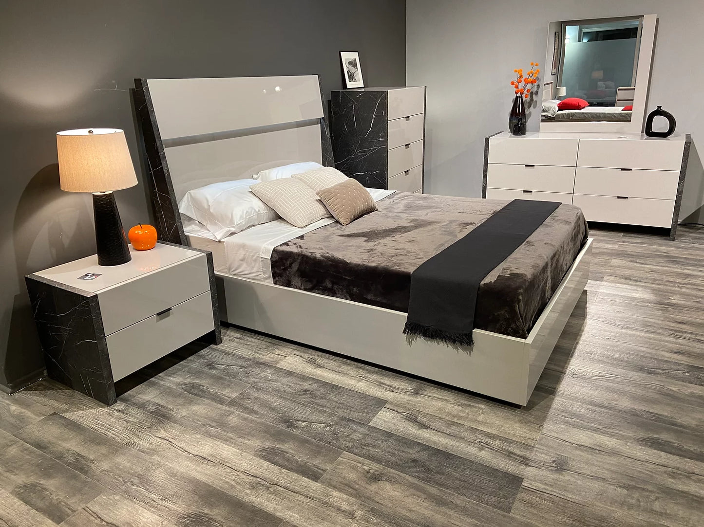 Stoneage Collection LED Italian Bedroom Set