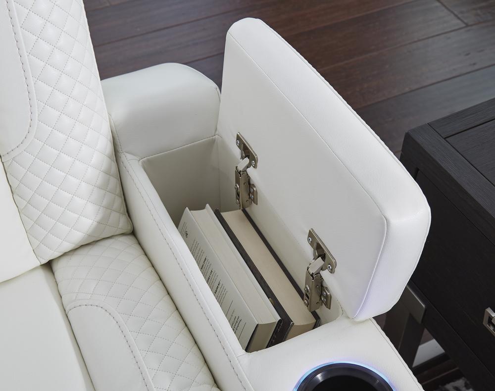 Party Time White LED/POWER Reclining Sofa and Loveseat 37004