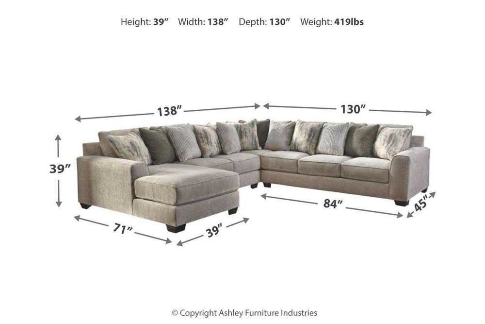 Ardsley Pewter 4pc 6-Seater LAF Chaise Sectional
39504