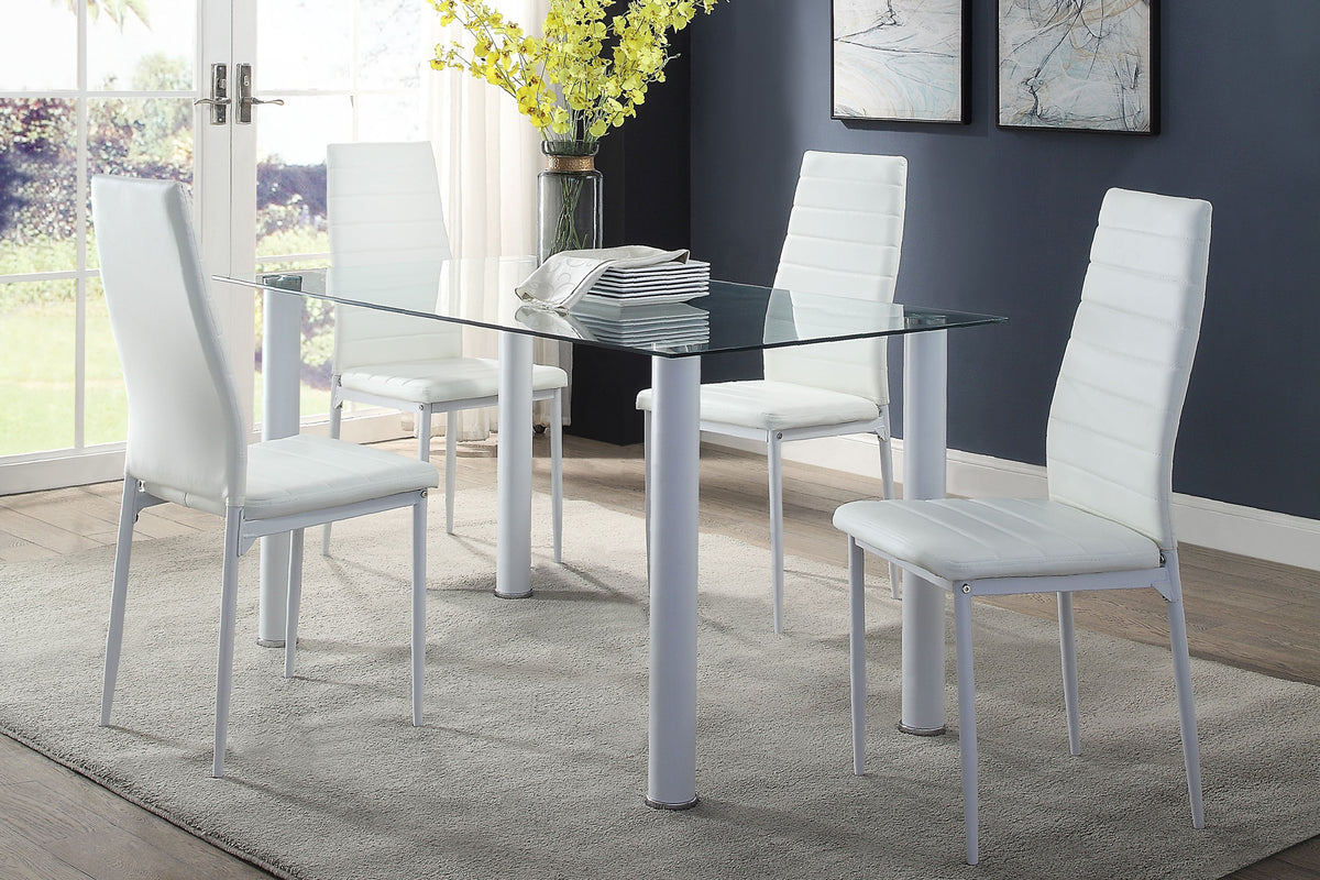 Florian White 5pc Dining Room Set 5538W