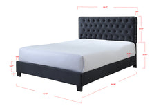Load image into Gallery viewer, Ezra Charcoal Queen Upholstered Panel Bed 5091
