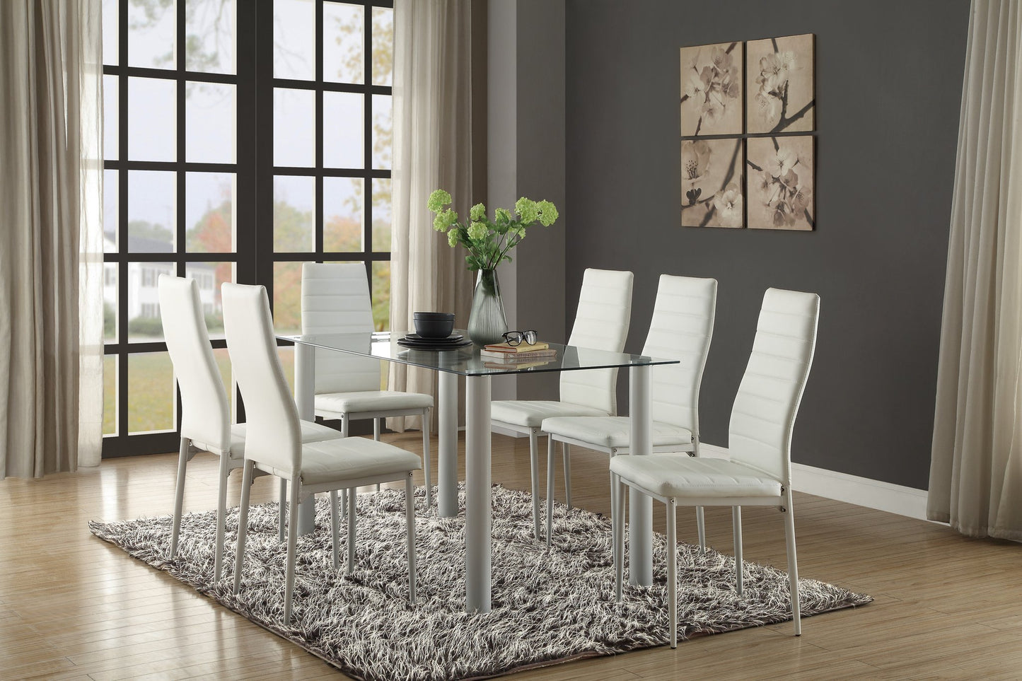 Florian White 5pc Dining Room Set 5538W