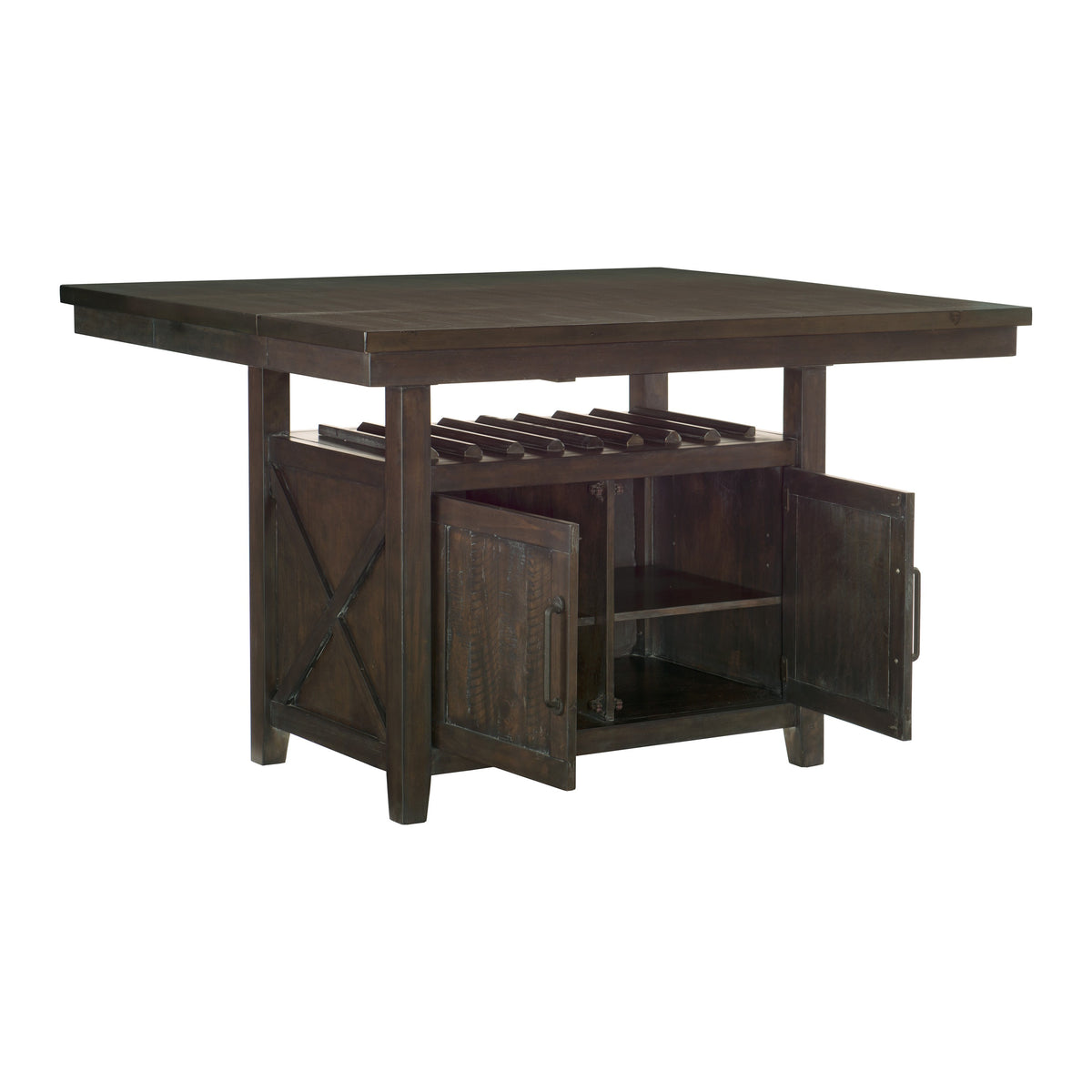 Oxton Dark Cherry/Gray Fabric Extendable Counter Height Set 5655
