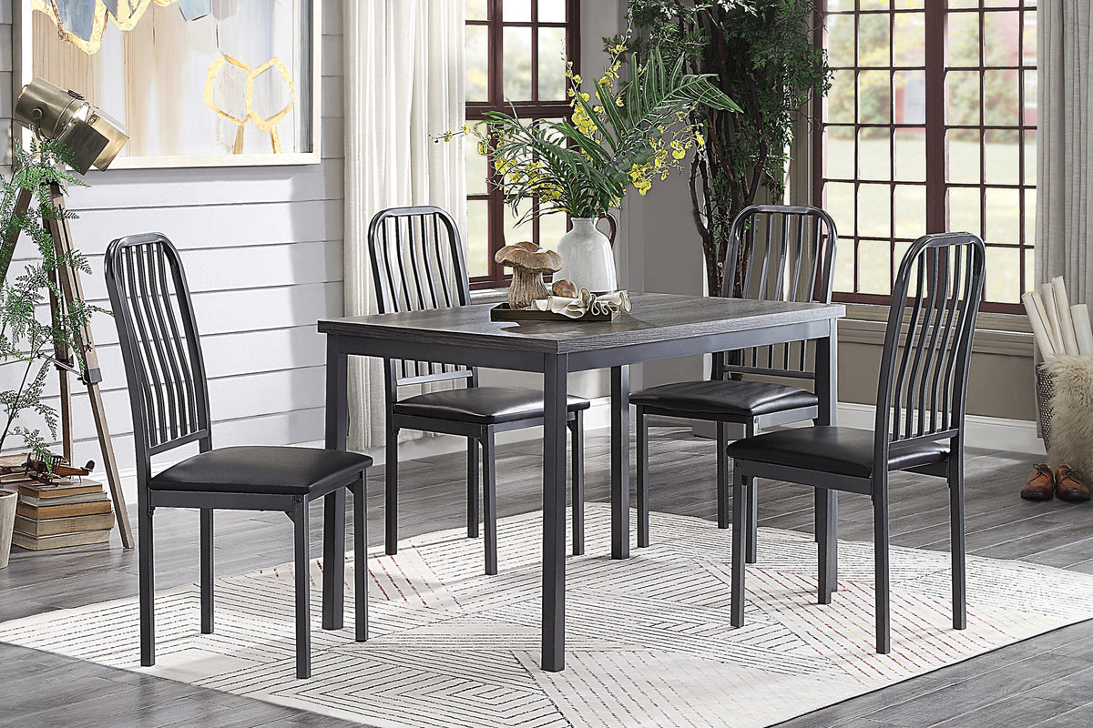 Tripp Gray Metal Dining Set 5664