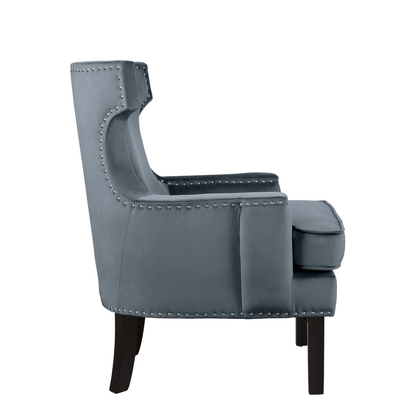 Lapis Gray Velvet Accent Chair 1190