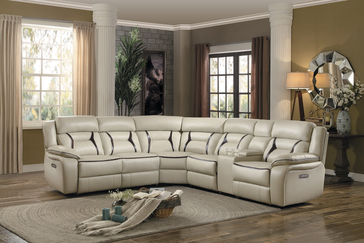 Amite Beige POWER Reclining Sectional | 8229