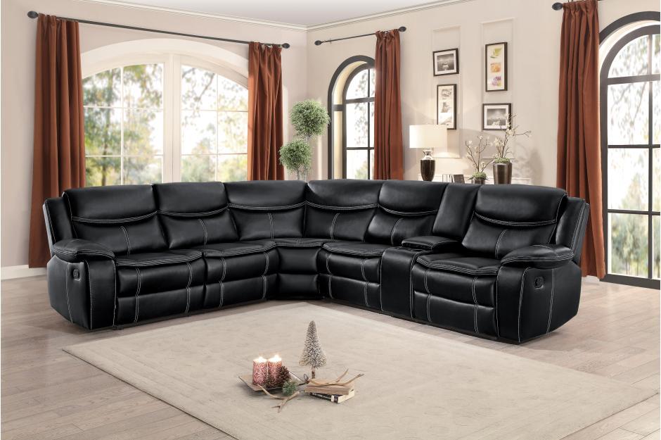 Bastrop Black Reclining Sectional 8230
