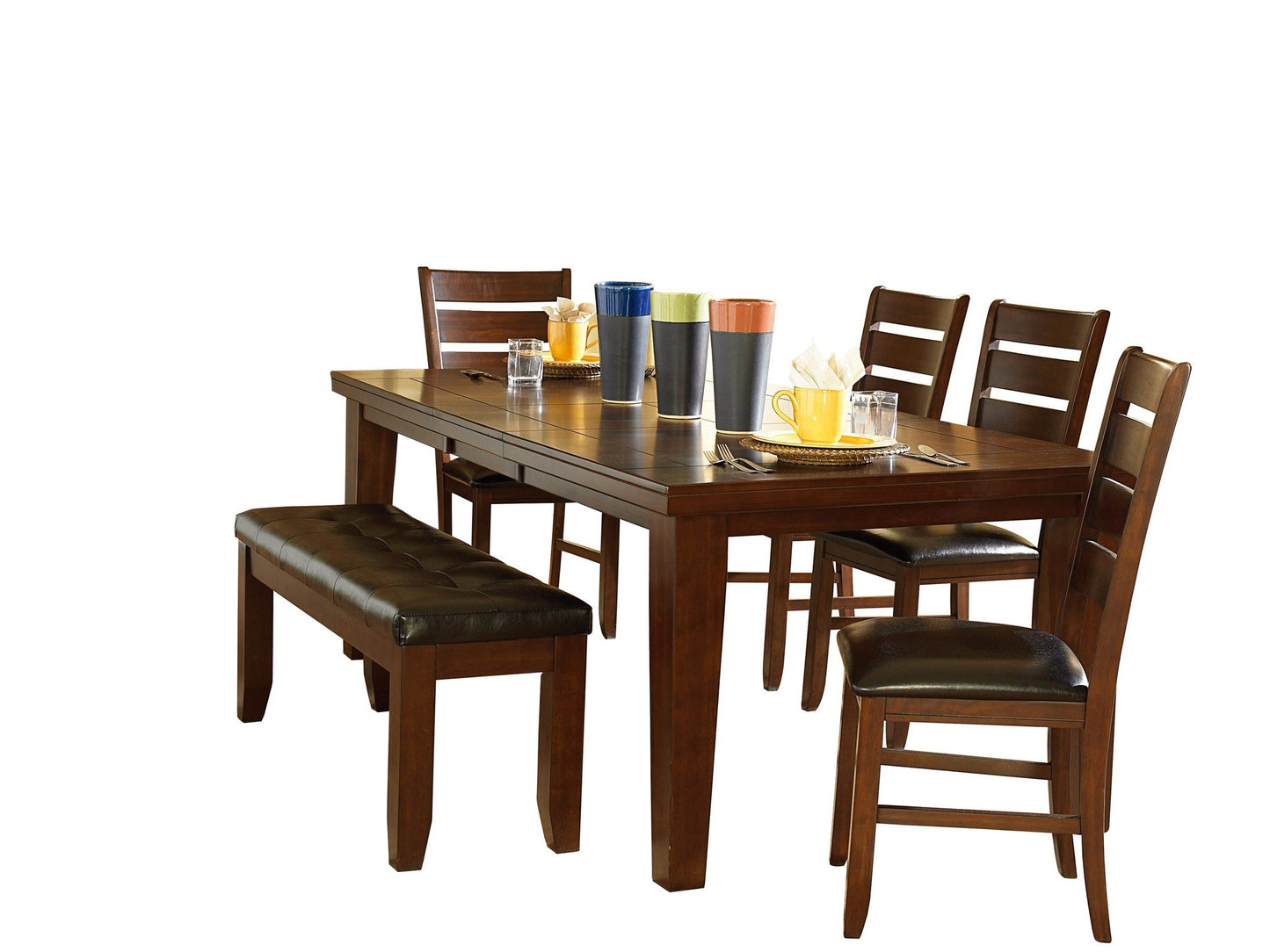 Ameillia Brown Rectangular Extendable Dining Set 586