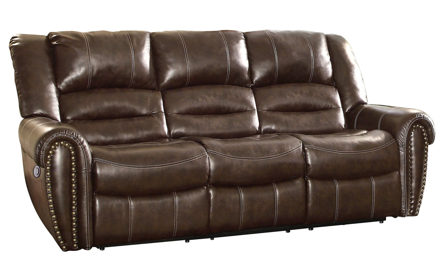 Center Hill Brown Reclining Sofa and Loveseat 9668